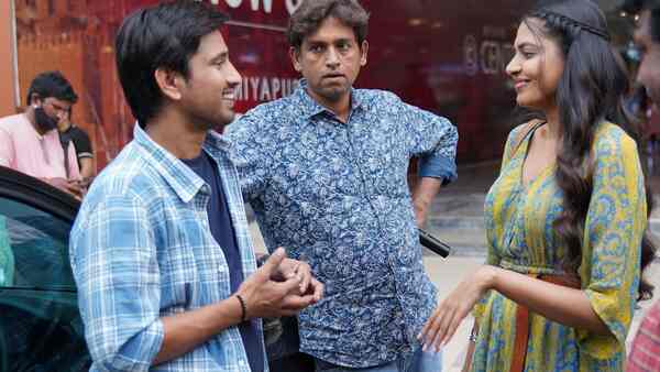 On set with Raj Tarun and director Sanjeev Reddy