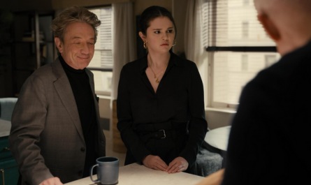 In this TV show, which language does Nathan Lane use to communicate with James Caverly, having had just 6 weeks to learn it?