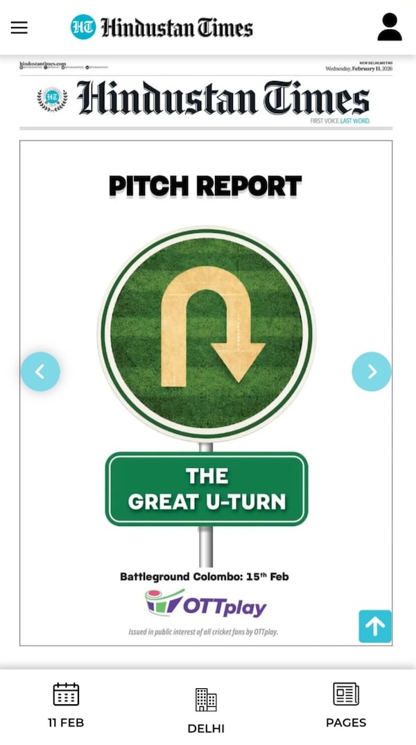 OTTplay's advertisement on Hindustan Times,.