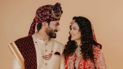 In Pics: Singer Palak Munchhal and composer Mithoon Sharma’s celebrate love with their wedding pictures