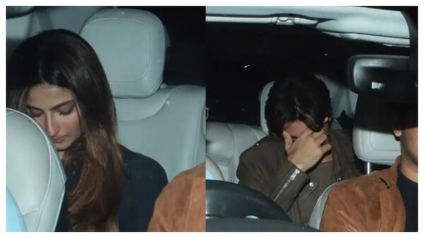 Ibrahim Ali Khan hides his face as he is spotted with rumoured girlfriend Palak Tiwari on New Year's Eve