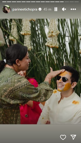 Parineeti Chopra and Raghav Chadha's haldi ceremony pictures. (Source: Instagram)