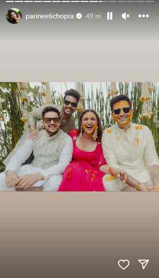 Parineeti Chopra and Raghav Chadha's haldi ceremony pictures. (Source: Instagram)