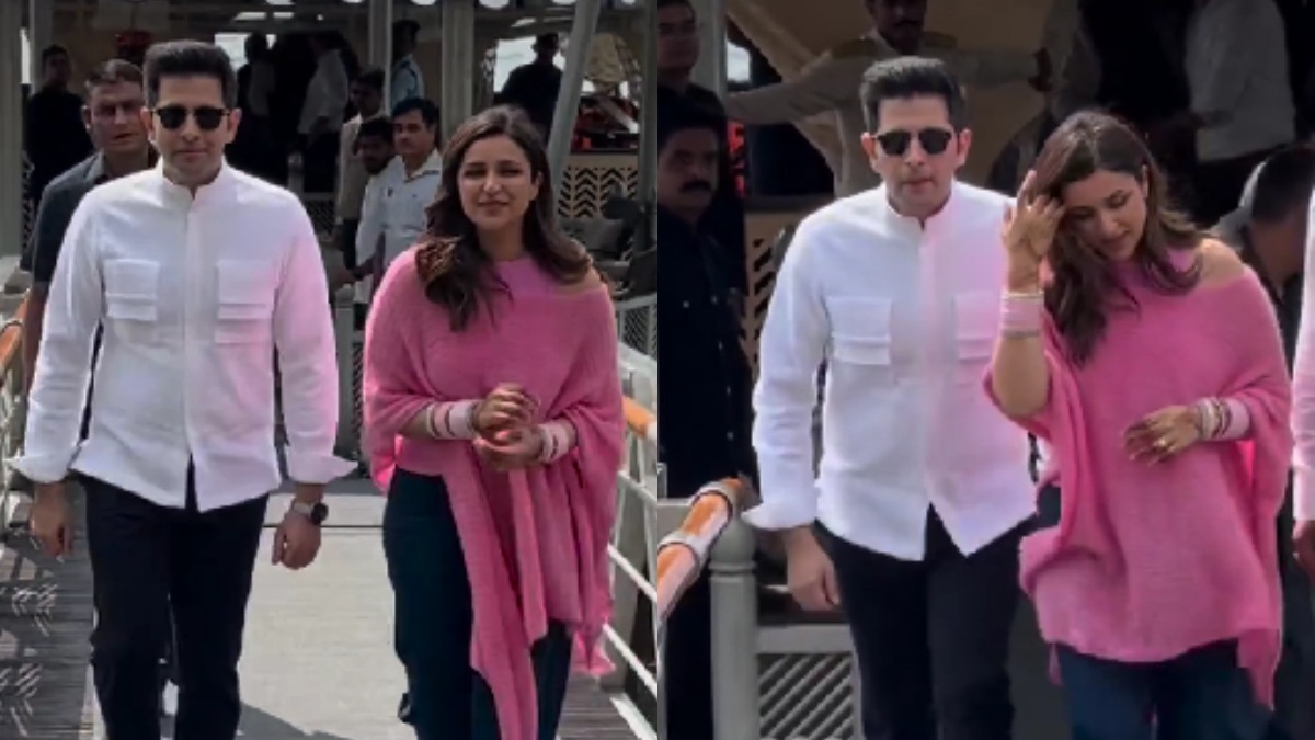 Watch video: Parineeti Chopra, Raghav Chadha make FIRST appearance as newly married couple