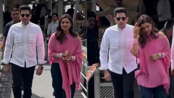 Watch video: Parineeti Chopra, Raghav Chadha make FIRST appearance as newly married couple