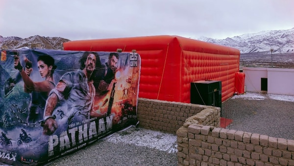 SRK’s Pathaan releases in Leh, at the world’s highest altitude theatre