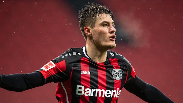 Patrik Schick celebrating a goal. Image | Bayer Leverkusen
