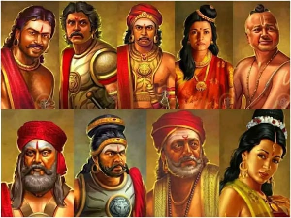 Ponniyin Selvan character collage