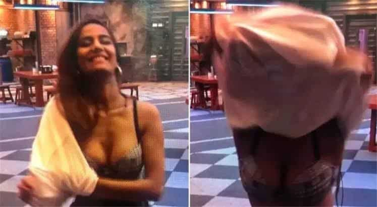 Poonam drops her top in front of the camera