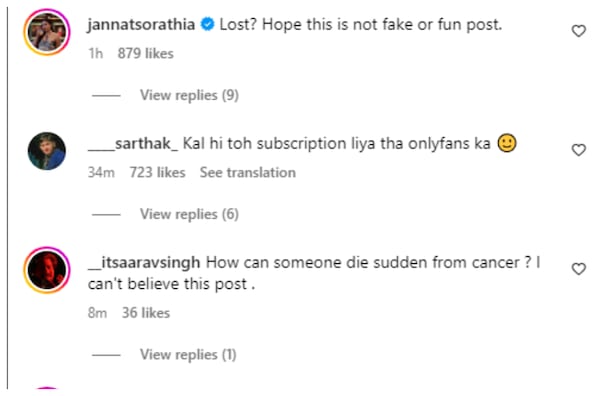 Poonam Pandey post reactions