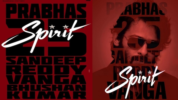 Prabhas' Spirit announcement posters.