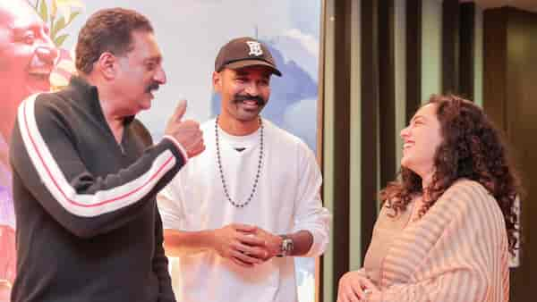 Prakash Raj, Dhanush, and Nithya Menen.