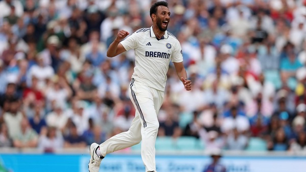 Prasidh Krishna bags his fourth wicket of the day. Photo via BCCI