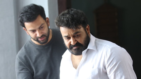 Prithviraj Sukumaran and Mohanlal on the sets of Lucifer