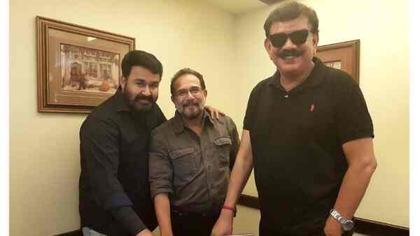 Priyadarshan and Mohanlal during the making of Marakkar.