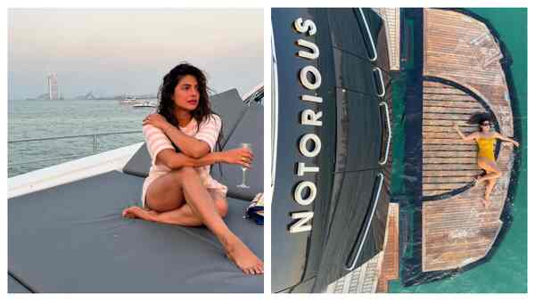 Priyanka looks sensational in a yellow swimsuit on her Dubai retreat