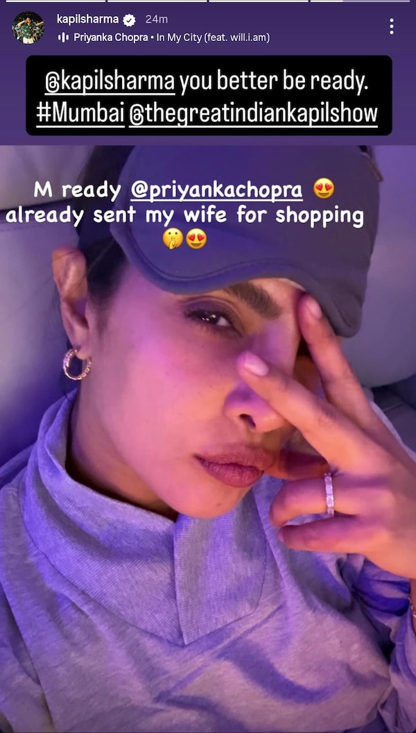 Priyanka Chopra and Kapil Sharma via Instagram Stories