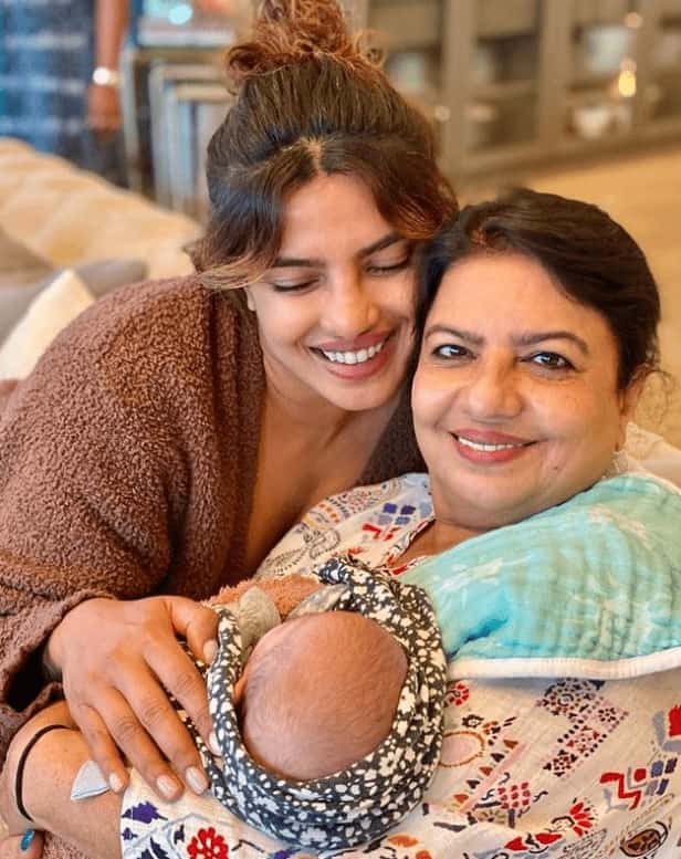 Priyanka Chopra with her mom and daughter