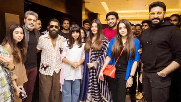 Abhishek Bachchan, Aaradhya join Aishwarya, Vikram, Trisha and Jayam Ravi, watch Ponniyin Selvan 2 in Chennai