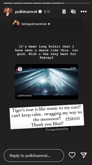 Pulkit Samrat's Instagram Story