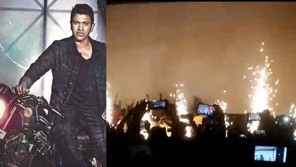 James FDFS: It's a festive atmosphere at theatres, fans burst crackers, go ballistic watching Puneeth Rajkumar on the big screen