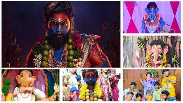 Allu Arjun’s Pushpa 2 inspires idol makers this Ganesh Chaturthi; watch video