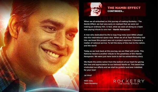 69th National Film Awards: R. Madhavan pens an extremely heartfelt note as Rocketry: The Nambi Effect wins the Best Film award