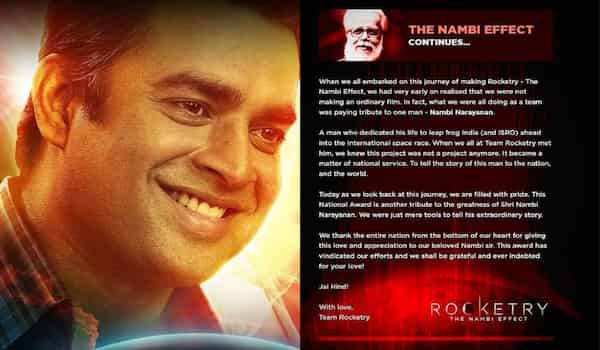 69th National Film Awards: R. Madhavan pens an extremely heartfelt note as Rocketry: The Nambi Effect wins the Best Film award