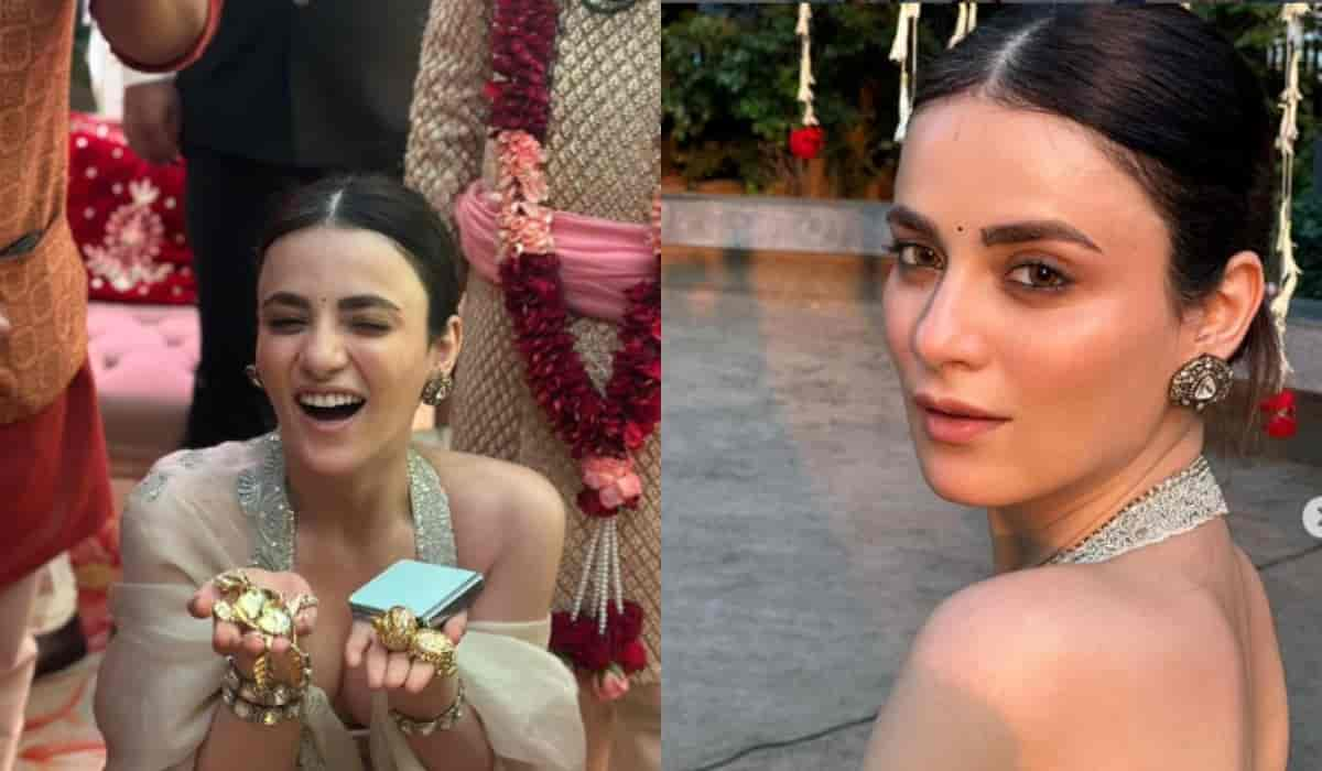 Radhika Madan is ‘Shadi-ready’ as she poses with fallen Kaleeras for Shagunn Malhotra and Achin Jain wedding, IN PICS