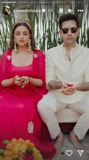 Parineeti Chopra and Raghav Chadha's haldi ceremony pictures. (Source: Instagram)