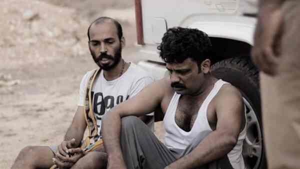 Raj B. Shetty and Gopal Krishna Deshpande in 'Garuda Gamana Vrishabha Vahana'