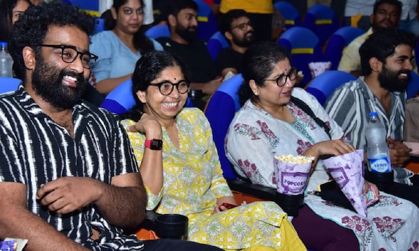 Jr NTR's Simhadri- Rajamouli's family watch the re-release amidst packed crowds in a single screen