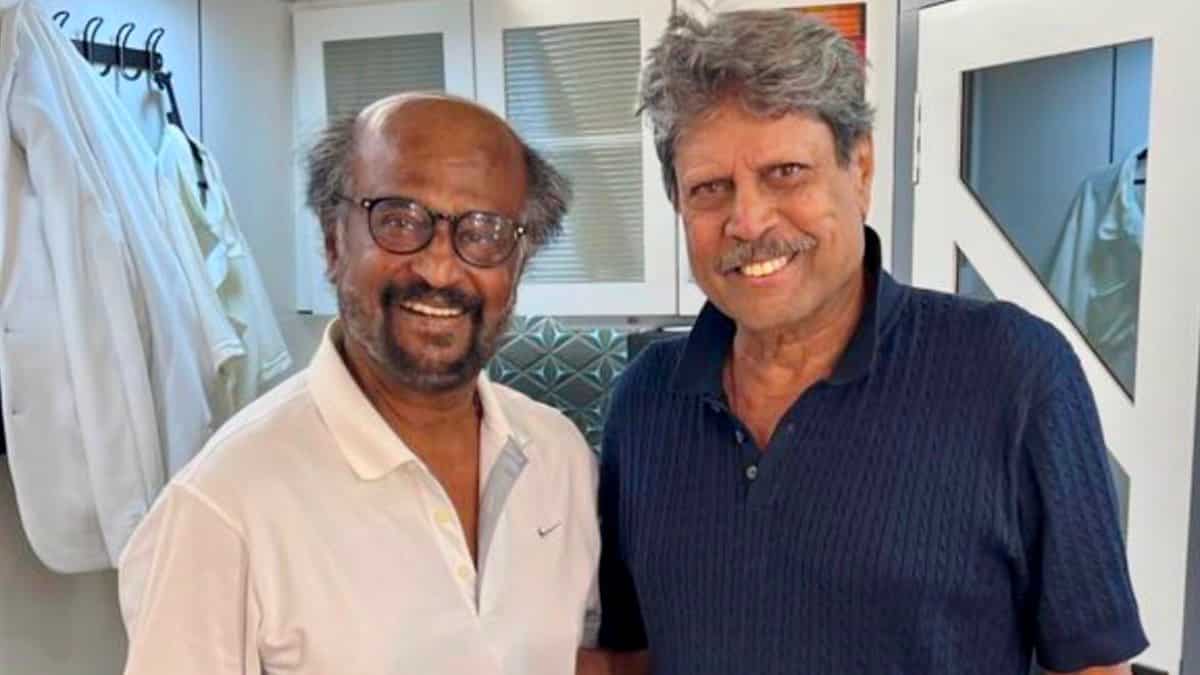 Rajinikanth shares excitement on his interaction with Kapil Dev, posts a picture from Lal Salaam's set