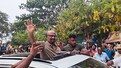 Rajinikanth greets massive crowd at Pondicherry during his visit to the town to film Lal Salaam