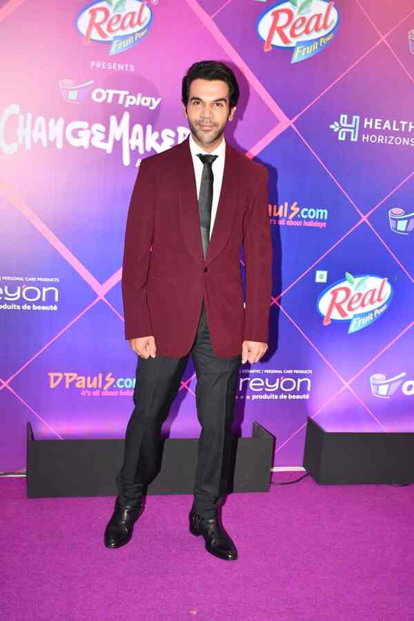 Rajkummar Rao on the OTTplay Changemakers Awards 2023 purple carpet