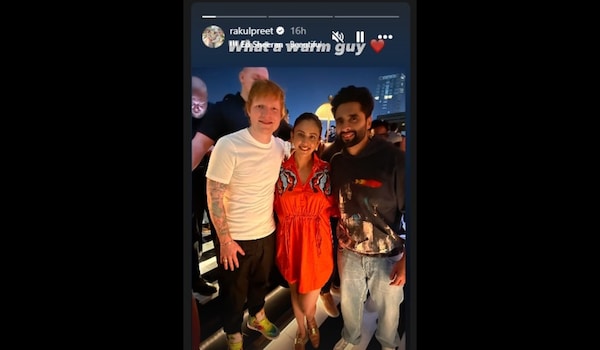 Rakul Preet's Instagram story with Ed Sheeran and Jackky Bhagnani
