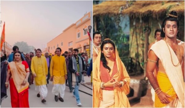 Ram Mandir ceremony - Ramayan stars Arun Govil, Dipika Chikhlia, and Sunil Lahiri march proudly to Ayodhya