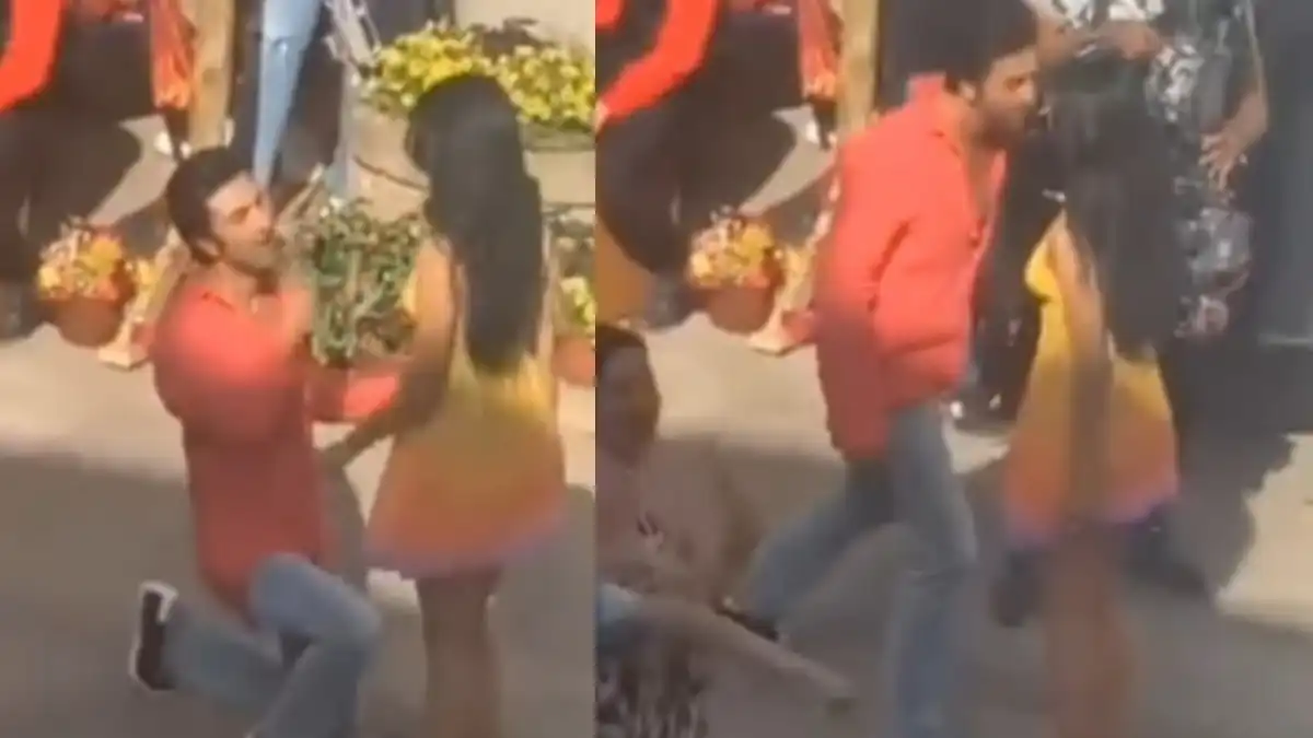 Ranbir Kapoor goes down on his knee for Shraddha Kapoor – CAUGHT on video