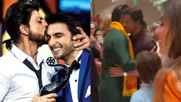 Watch: Ranveer Singh hugs OG Don Shah Rukh Khan at Ambani Ganpati celebration