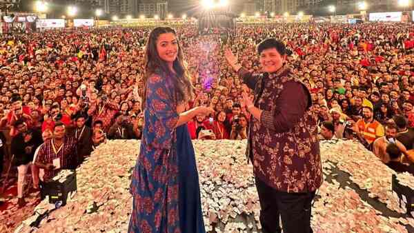 Goodbye actress Rashmika Mandanna rings in Navaratri with Falguni Pathak