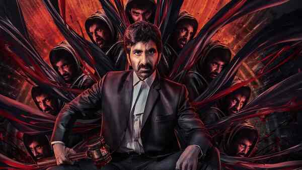 Ravanasura: Ravi Teja looks menacing with 10 heads and a bloody gavel in the first look poster