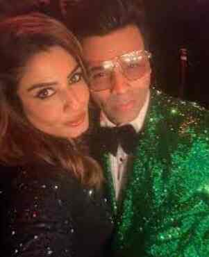 Raveena Tandon and Karan Johar