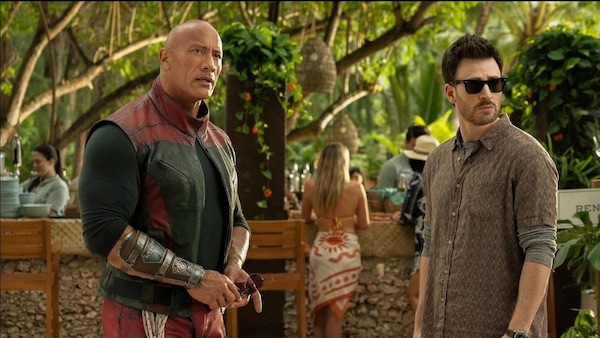 Dwayne The Rock Johnson and Chris Evans in Red One