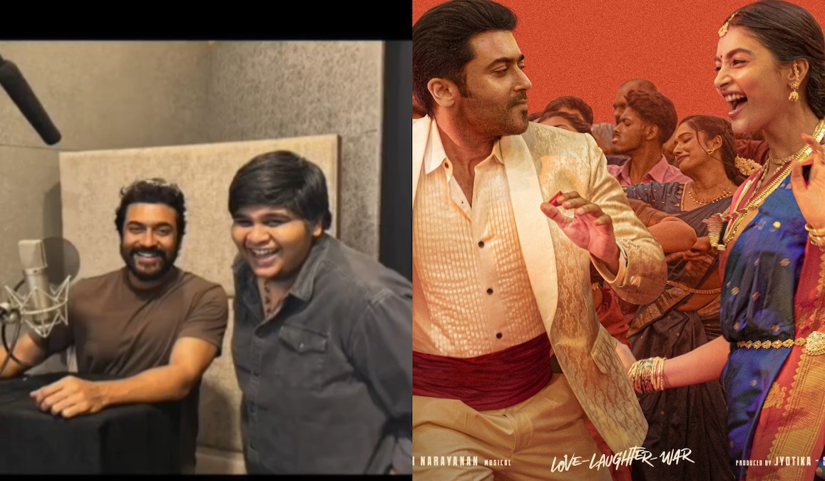 Retro: Suriya wraps up dubbing for Karthik Subbaraj film; Makers celebrate with Studio Ghibli art trend