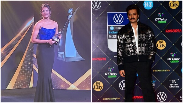 Riteish Deshmukh plays badminton with PV Sindhu at HT India's Most Stylish 2023 and it's a treat to our eyes