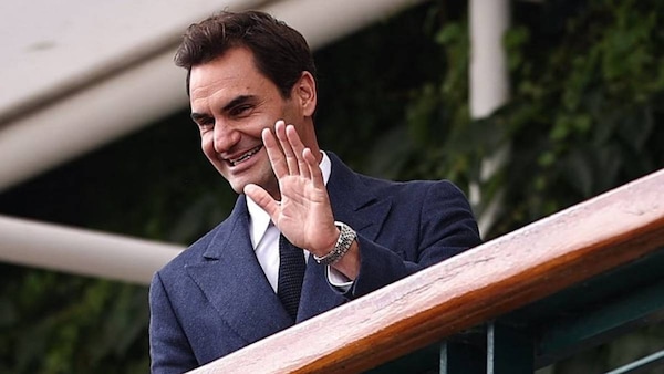Roger Federer at Wimbledon on Day 8.