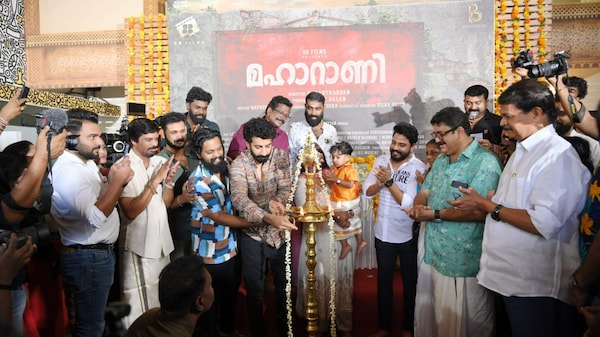 Roshan Mathew and Balu Varghese at the pooja function of the film