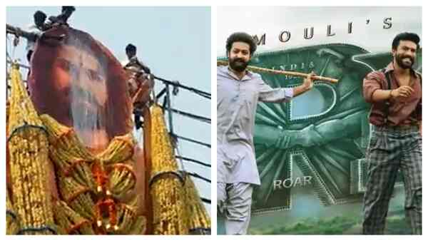 RRR: Fans pour milk on huge posters of Jr NTR, Ram Charan to celebrate Rajamouli's film, watch!