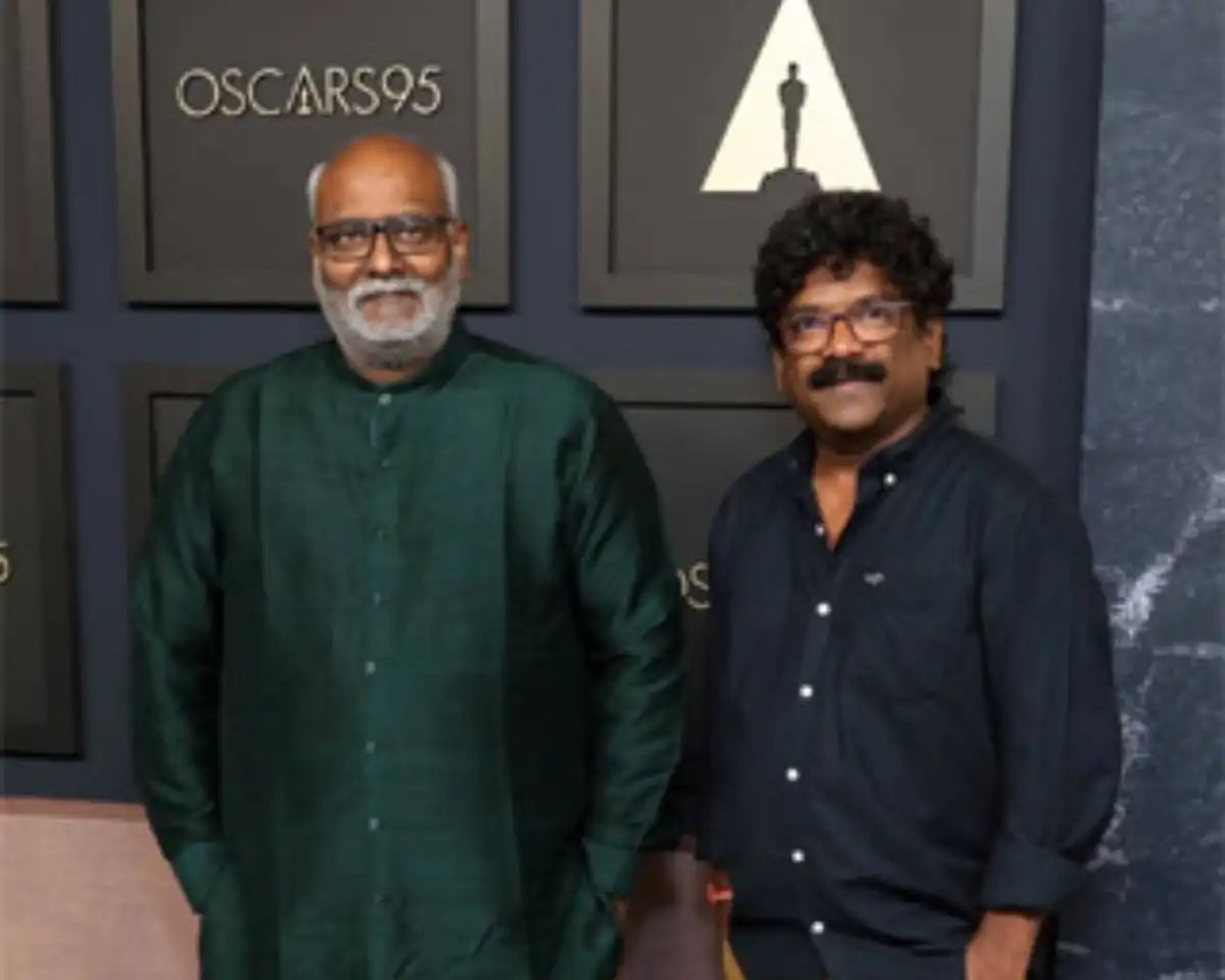 RRR duo Keeravani and Chandrabose attend the 95th Oscars Nominees Luncheon