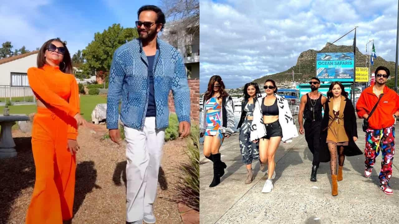 Rubina Dilaik sharing delightful moments with Rohit Shetty, and the other contestants